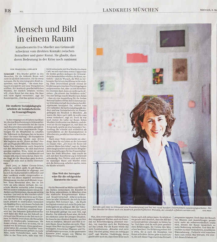 Mensch und Bild in einem Raum Eva Mueller Kunstberatung SZ